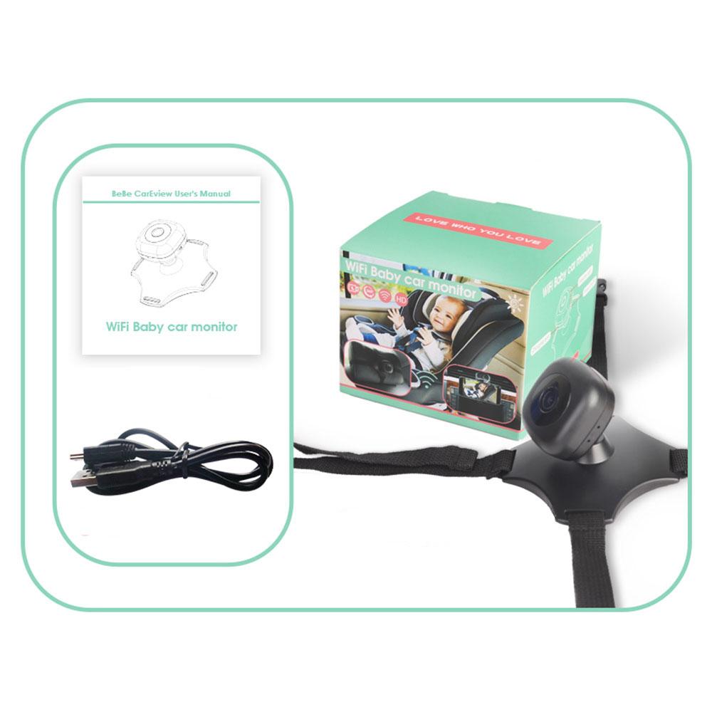 WiFi Baby Car Monitor Wireless Monitor Camera for Baby Rear Facing Seat 360 degrees  Rotation Night   USB Powered Baby Car Mirror Camera