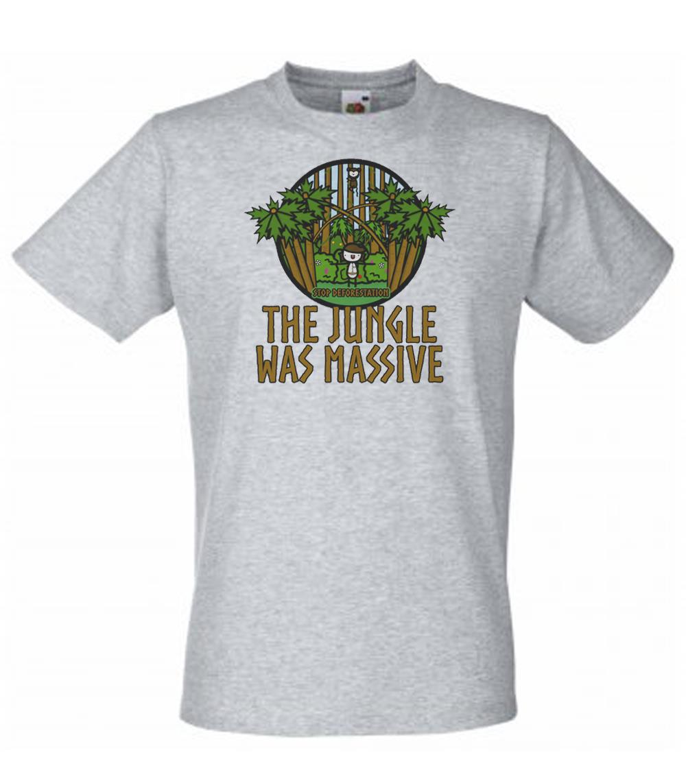 Adults Jungle Was Massive Stop Deforestation Ecosytem Unisex Grey TShirt 2XL