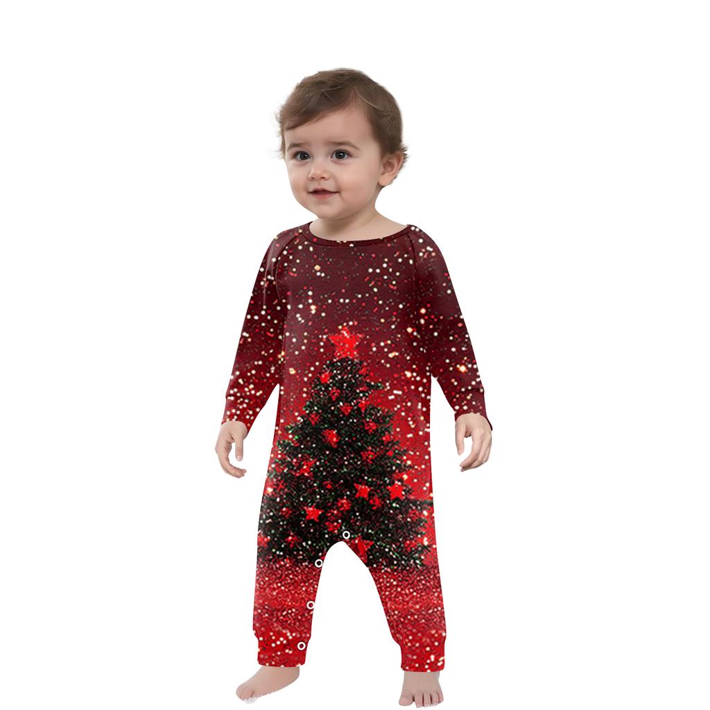 Christmas Print Family Outfit Long Sleeve Top + Pants Set Family Outfit