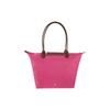 Longchamp Le Pliage Original 31 Bottoni Chiusura a Zip Manico Lungo Tela con Rifiniture in Pelle Borsa a Mano a Forma di Raviolo Grande Borse da Donna Rosa 1899089P73