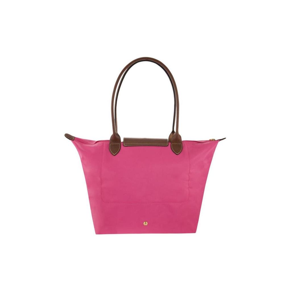 Longchamp Le Pliage Original 31 Bottoni Chiusura a Zip Manico Lungo Tela con Rifiniture in Pelle Borsa a Mano a Forma di Raviolo Grande Borse da Donna Rosa 1899089P73
