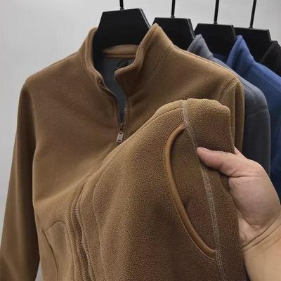 Giacca da uomo alla moda in pile polare con collo alto - Maglione cardigan sportivo casual caldo primaverile