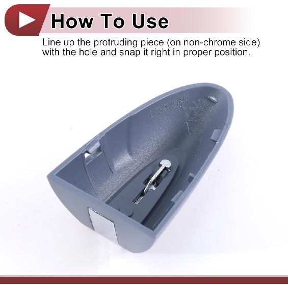 1 Pcs Exterior Door Handle Cover Trim for Jaguar XJ 2010-2019 Door Handle Cover No.C2D32290LML Gray ABS