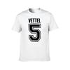 Vettel 5 T-Shirt schwarzes Baumwoll-T-Shirt schlicht für Mann Paket Herren-T-Shirt Grafik-T-Shirt