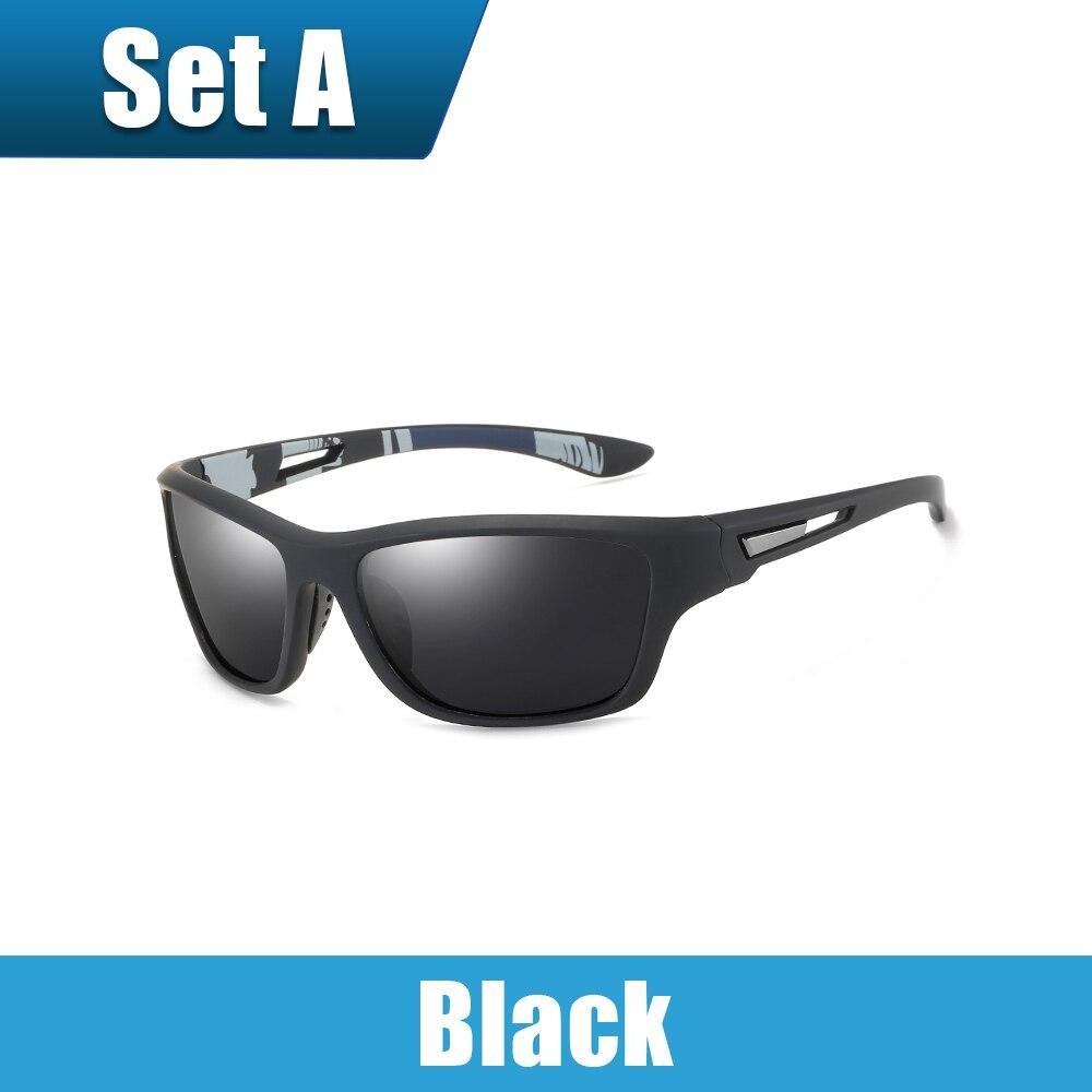 

Поляризованные мужские солнцезащитные очки для велоспорта с защитой от ультрафиолета, спортивные поляризованные очки для мужчин и женщин, для вождения на открытом воздухе, кемпинга, пешего туризма, рыбалки, велосипедов чёрный