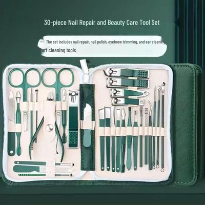 30-Piece Nail Scissors Set - Portable Manicure Tools & Clippers In High-End Case