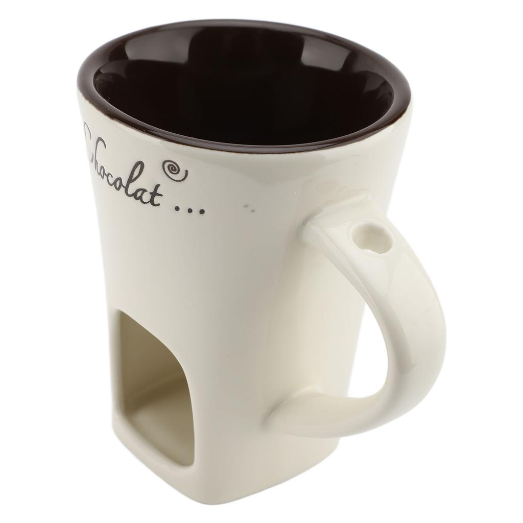 Keramický hrnek na čokoládové fondue, ohřívač másla, nádoba na rozpouštění čokolády s vidličkou pro kuchyň