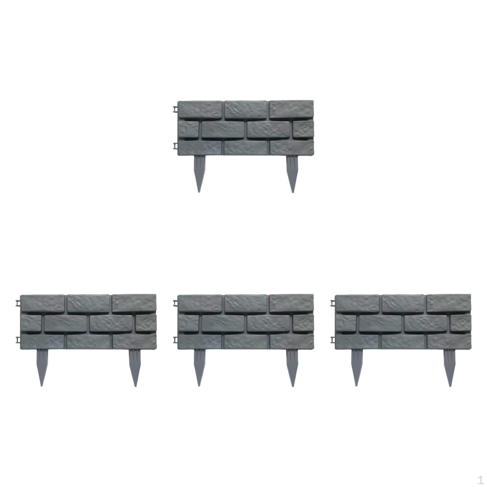 

4 Garden Stakes, Waterproof, , Lightweight, Faux Stone for Borders And Flower Beds. серый