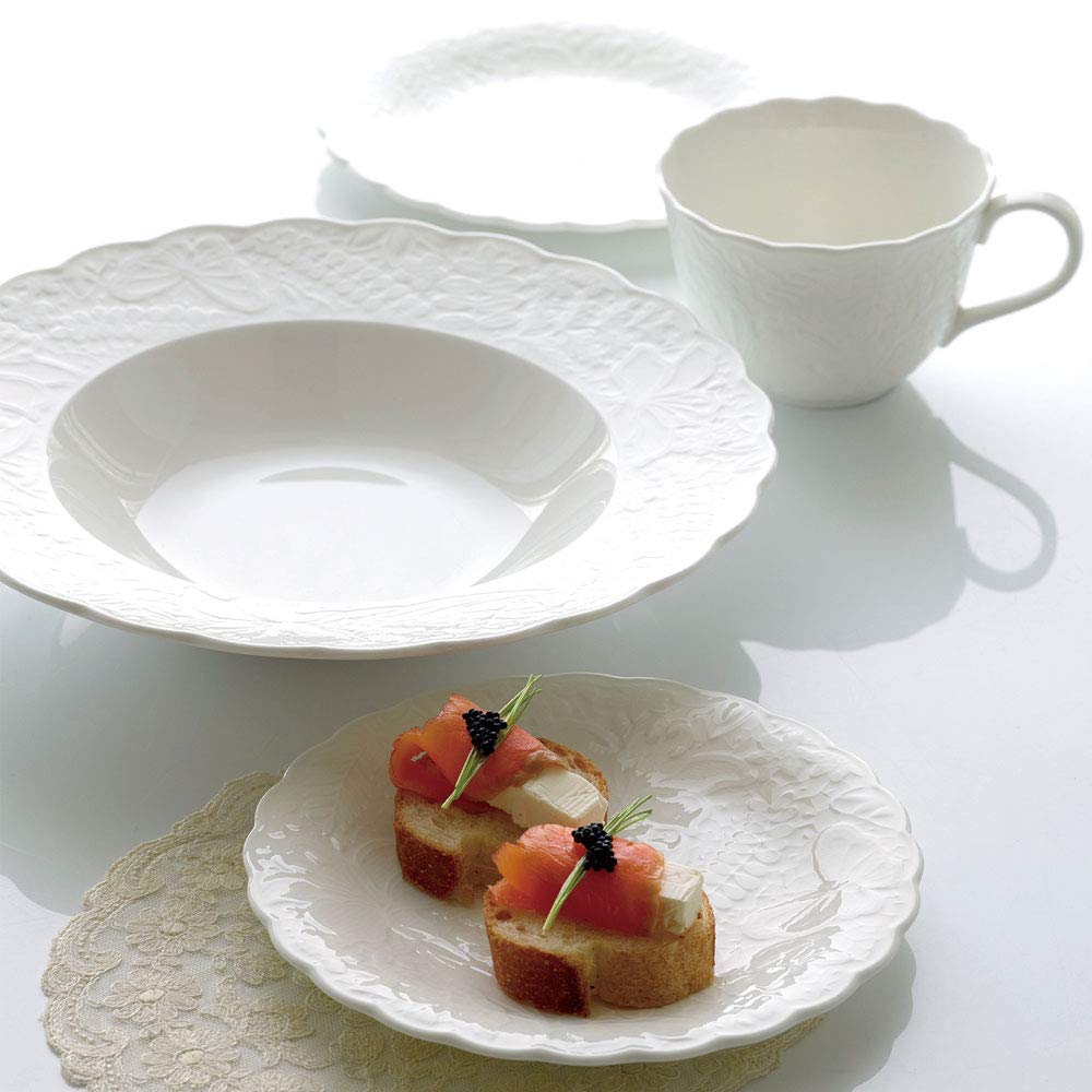 NARUMI Honiton Lace Morning Mug Set (Pair), White, 330cc, 51952-23142