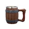 Insulated Nonrust Steel Beer Cup Retro Wood Texture Design Oversized Capacity Resin Reinforced Exteriors For Camping Parties
