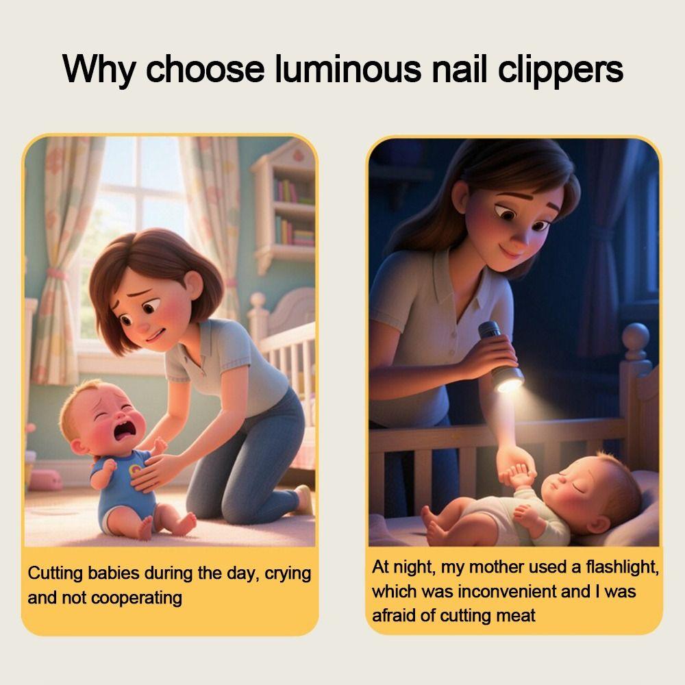 With LED Light Baby Nail Clippers Ergonomic Magnifying Glass Nail Clipper  Manicure Pedicure Tools