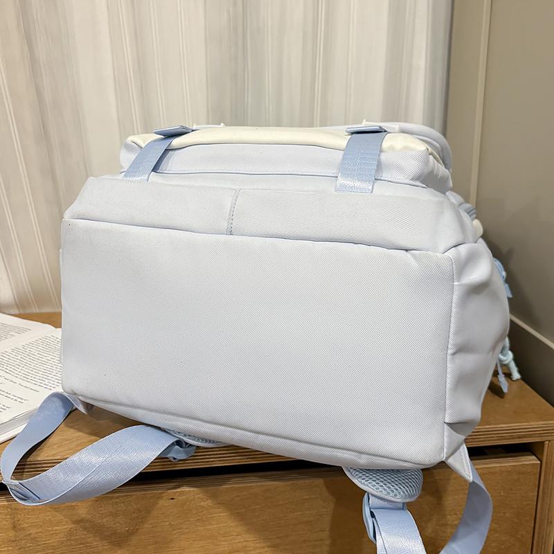 Letter Print Campus Backpack Large Capacity Junior Senior High School Student Schoolbag