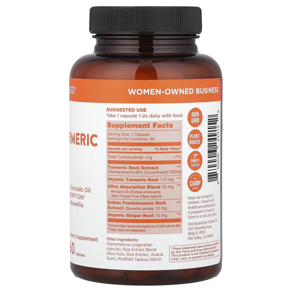 Premium Curcumin Turmeric, Maximum Strength, 500Mg, 60 Capsules