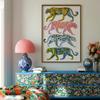 Colorful Leopard Wall Art Prints Canvas Painting Dopamine Floral Cheetah Poster Picture For Living Dining Room Beach House Decor