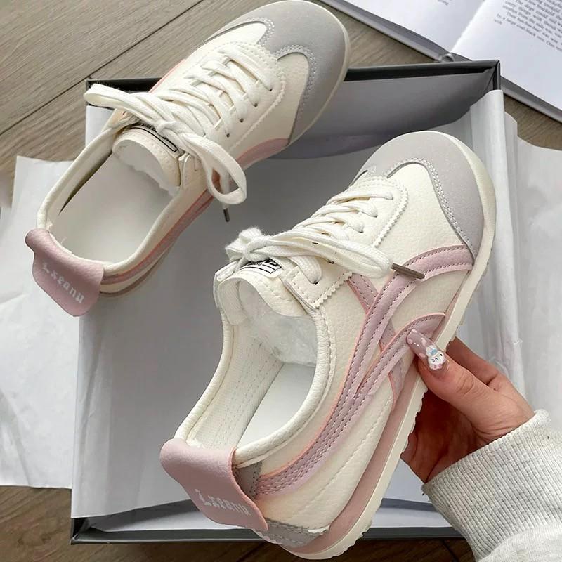 Fashionable Low-Top Women'S Sneakers Summer  New Style Casual White Vintage Versatile Athletic Shoes Comfortable Synthetic