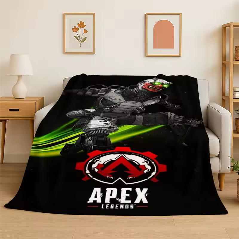 Game Apex Legends Cartoon Flannel Blanket Soft Warm Throw Blanket for Bedroom Living Room Bed Travel Camping Picnic Gift