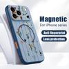 Line Rose Butterfly Floral Pattern Case For iPhone 17 Pro Max Magnetic For Magsafe Hybrid Slim Matte Cover For iPhone 16 15 14 13 Pro Max