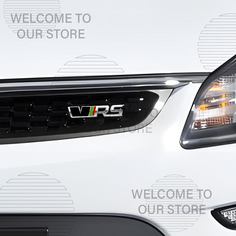 JBIW9 Car Decor Metal VRS Lettering Front Grille Emblem 3D Sticker For Skoda Octavia Kamiq Kodiaq Karoq Superb Fabia Rear Trunk Decals