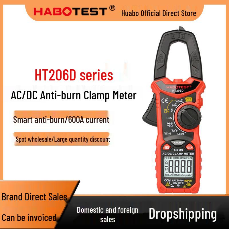 HT206D Smart Digital Clamp Meter - AC/DC Multimeter & Leakage Current Tester