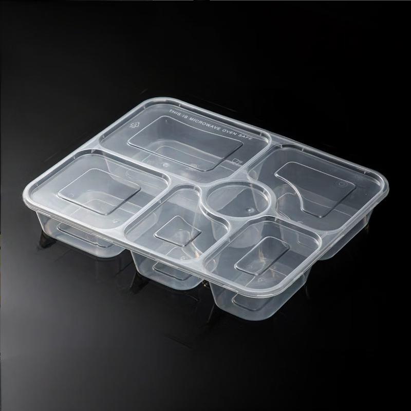 Ronghe Disposable PP 6-Compartment Takeaway Containers