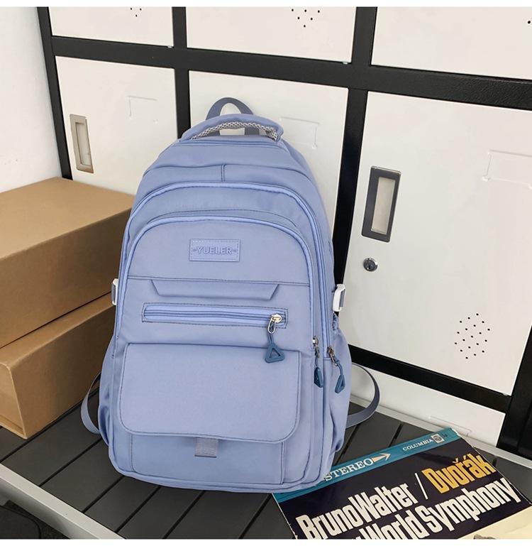 Schoolbag high-value simple casual couple travel backpack large capacity junior high school students multi-compartment backpack men