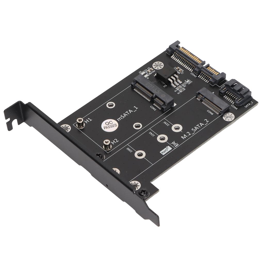 SATA Adapter 2 In 1 MSATA M2 NGFF SSD To Dual Port SATA3 Converter with SATA Cable Screws Stud for 2230 2242 2260 2280