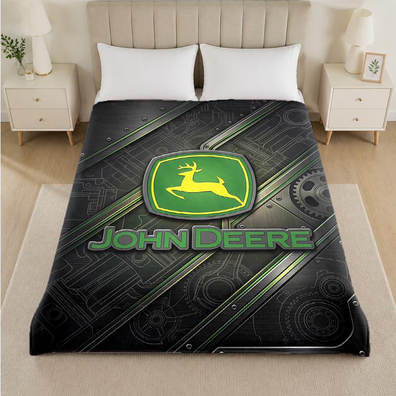 John Deere Print Flanelldecke Gemütliche Leichte Plüschdecke für Bett Sofa Haushalt