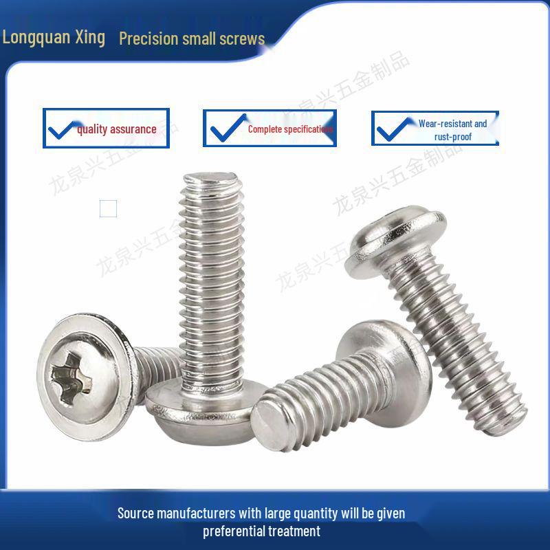 Nickel-Plated Phillips Round Head Machine Screws with Washer (M1.4-M5)