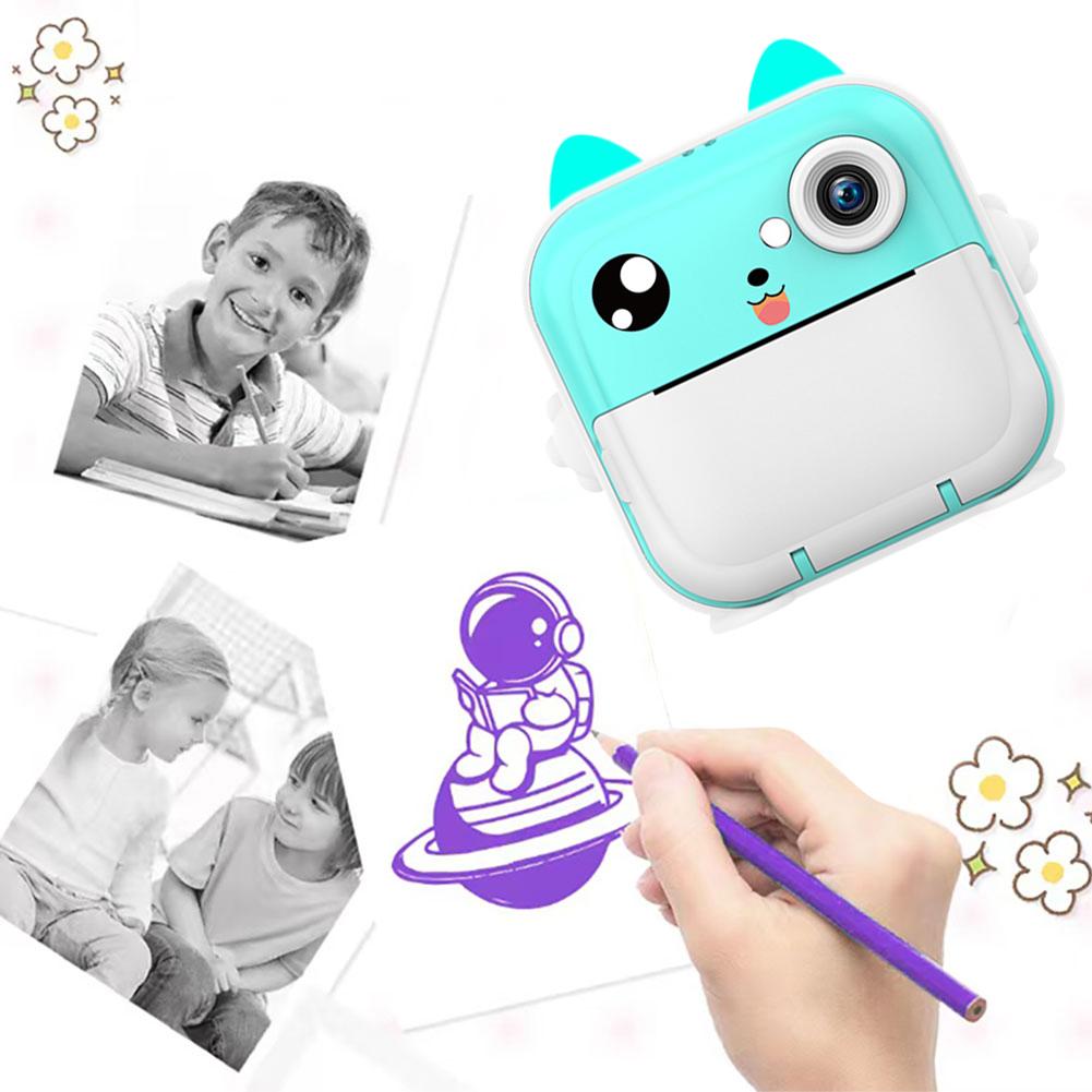 4 In 1 Cute Digital Camera 1200mAh Mini Instant Print Camera USB Rechargeable HD Photo Printing Camera Christmas Birthday Gifts
