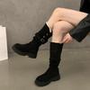 Fashion Winter Keep Warm Women Furry Knee High Boots Keep Fashion Slip On Short Plush Long Booties Shoes Zapatos Mujer