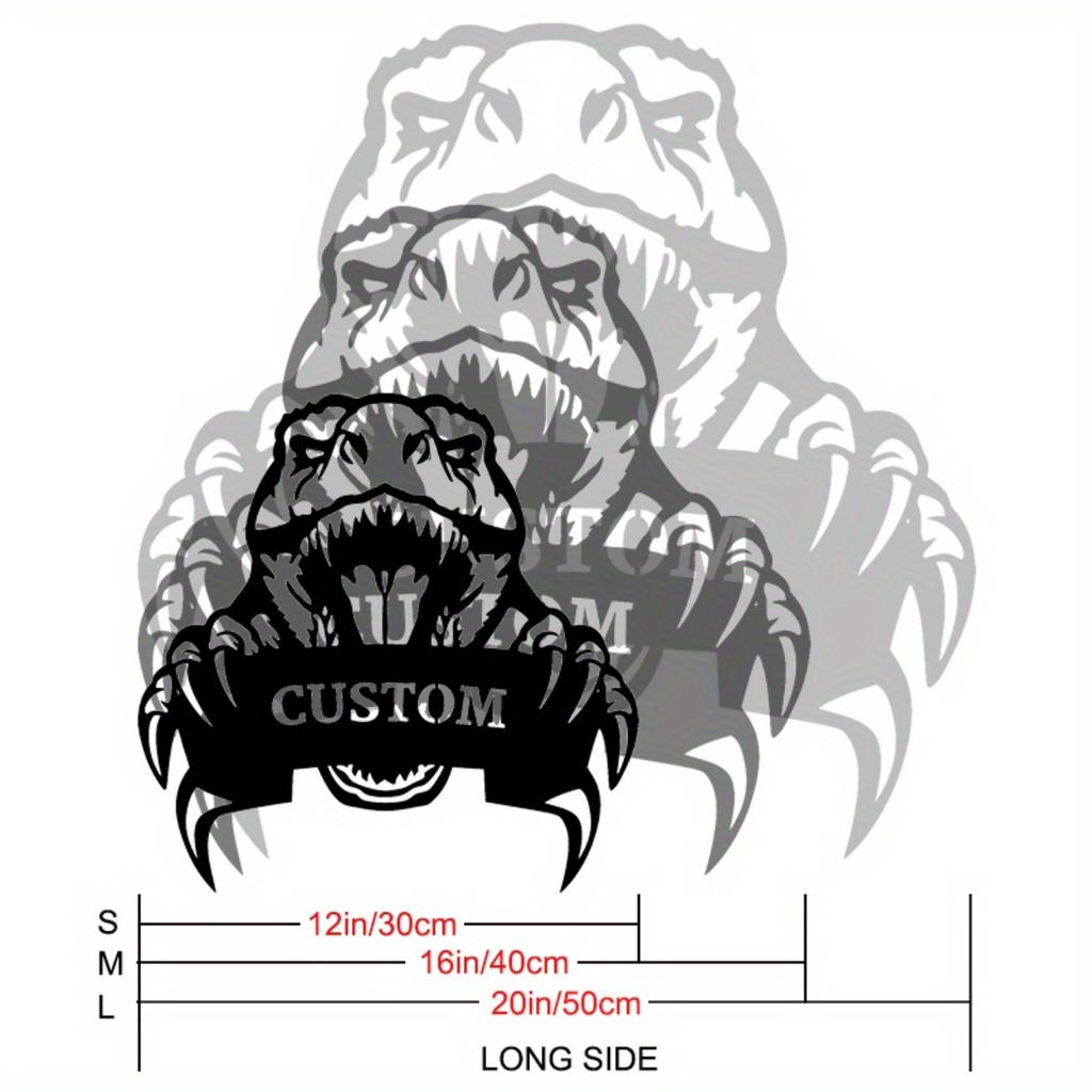 Custom Dinosaur Metal Sign Personalized Wall Art Home Office Man Cave Decor