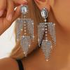 Advanced long style European and American exquisite tassel earrings, sweet beauty, metallic personality, forest style