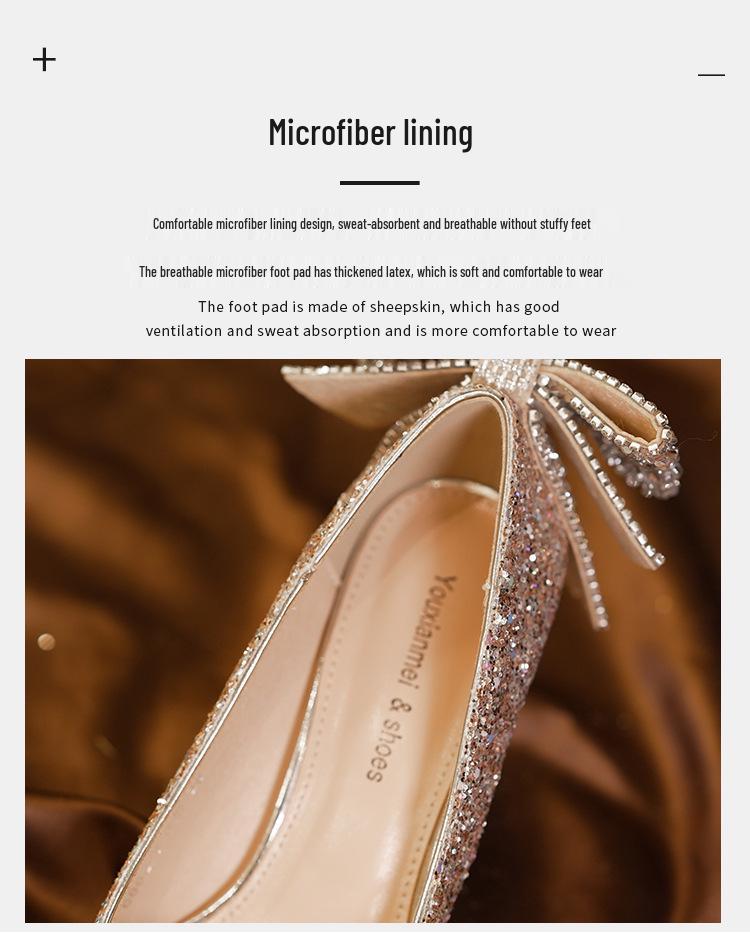 French Bow Gradient Sequin Crystal Socialite Wedding & Bridesmaid Heels