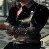 Men's Elegant 3D Printed Long Sleeve Shirts Turn Down Collar Party Casual Camisas Hombre Plus Size Streetwear Fashion Blouse