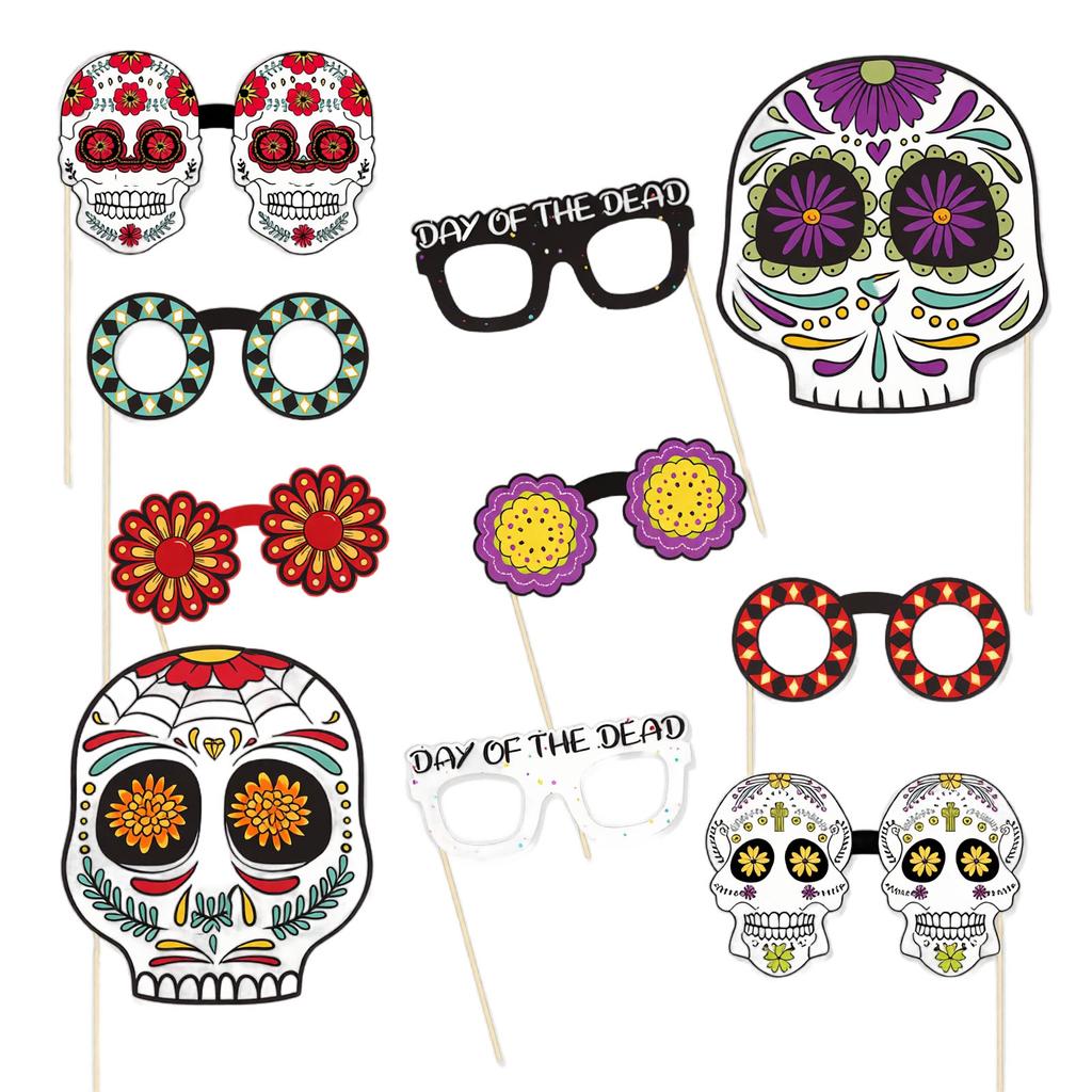 Party Decorations - 10 Hand Signs for Mexican Festival Photo Booth Props
