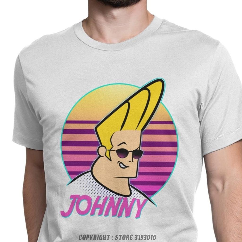 Johnny Bravo Wave Magliette 3D da Uomo Cartoni Animati Occhiali Cartone Animato Vintage Maglietta Larga Camisas TShirt Camisas Hombre