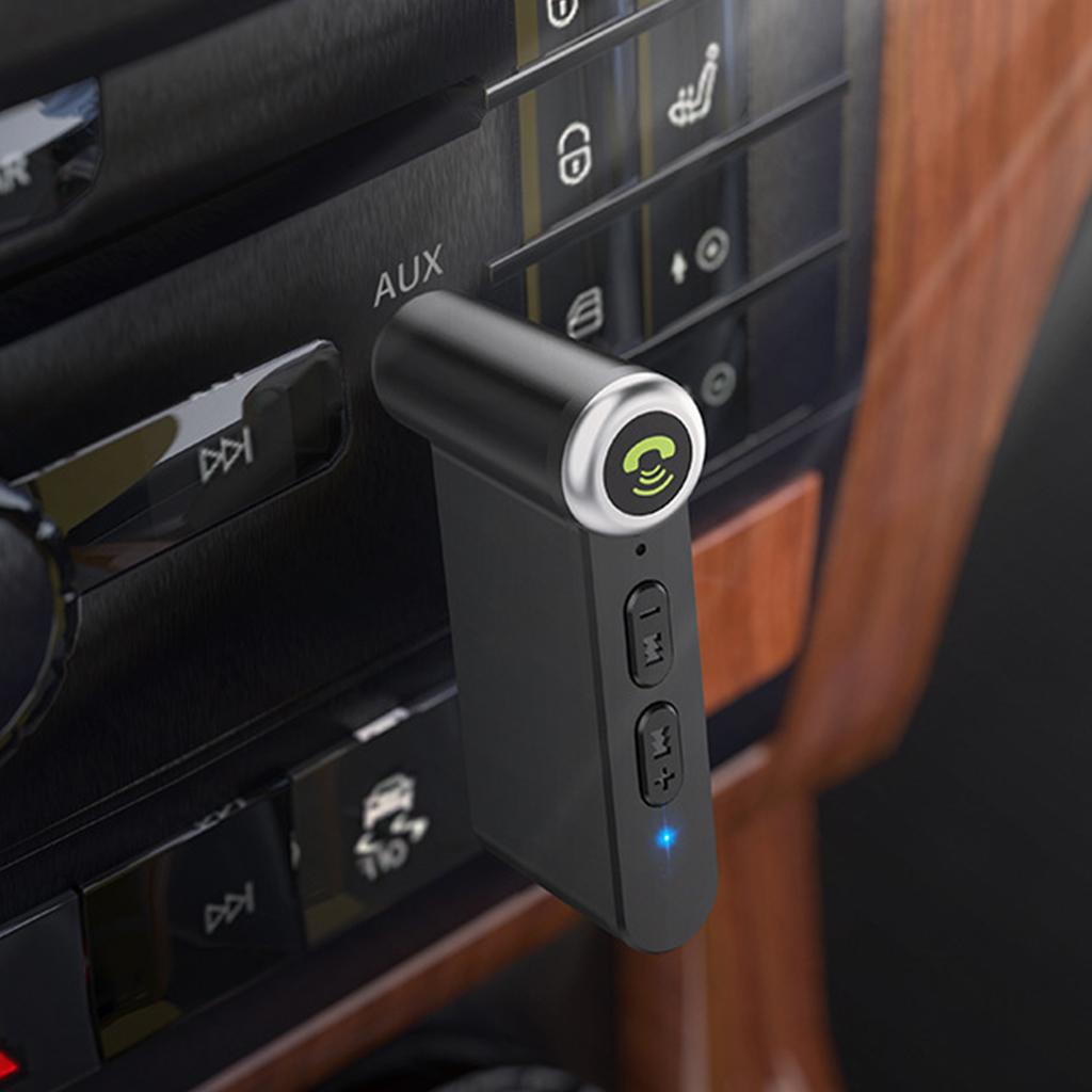 BT 5.0 Receiver Multifunction 3.5mm Plug Car Wireless AUX Adapter for Car Home Stereo Black