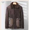 Double-sided Men's Shearling Coat - Winter Casual Single-Breasted Fleece Jacket for Middle-aged and Young Men