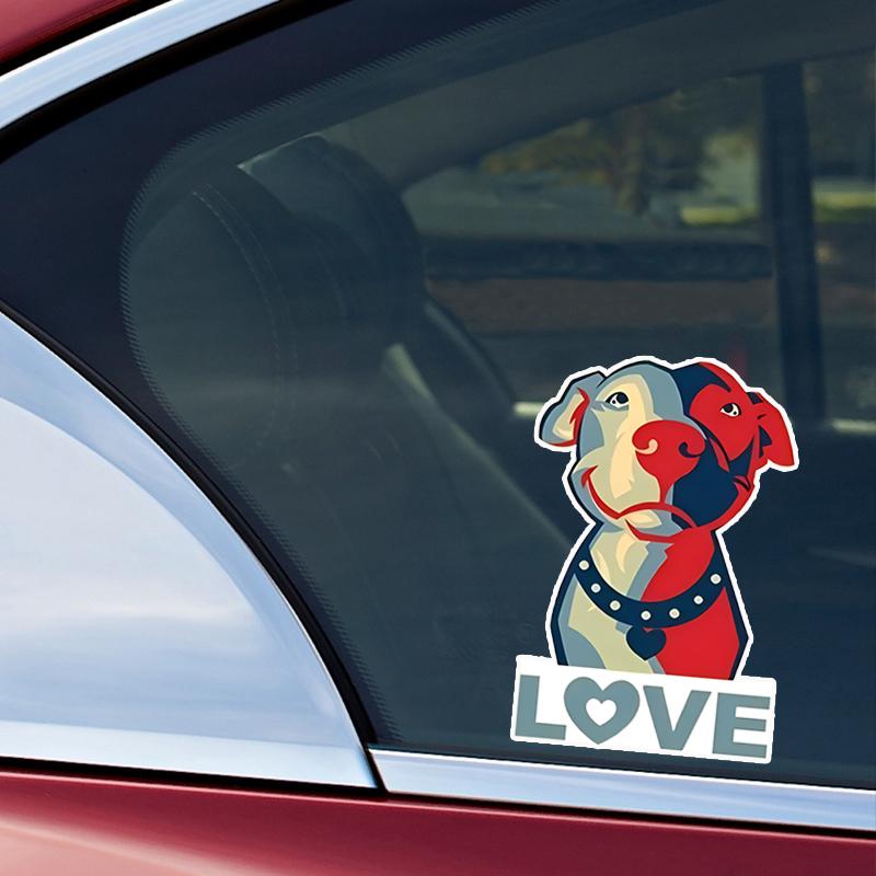 JT139#10x15cm Pitbull - Love Sticker - Sticker Graphic - Auto, Wall, Laptop, Cell, Truck Sticker For Windows, Cars, Trucks