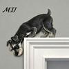 Schnauzer Corner Ornament Wooden Dachshund Door Topper, Cute Handcrafted Dog Sign, Rustic Wall Art Decor Funny Pet Home for Front Porch, Indoor