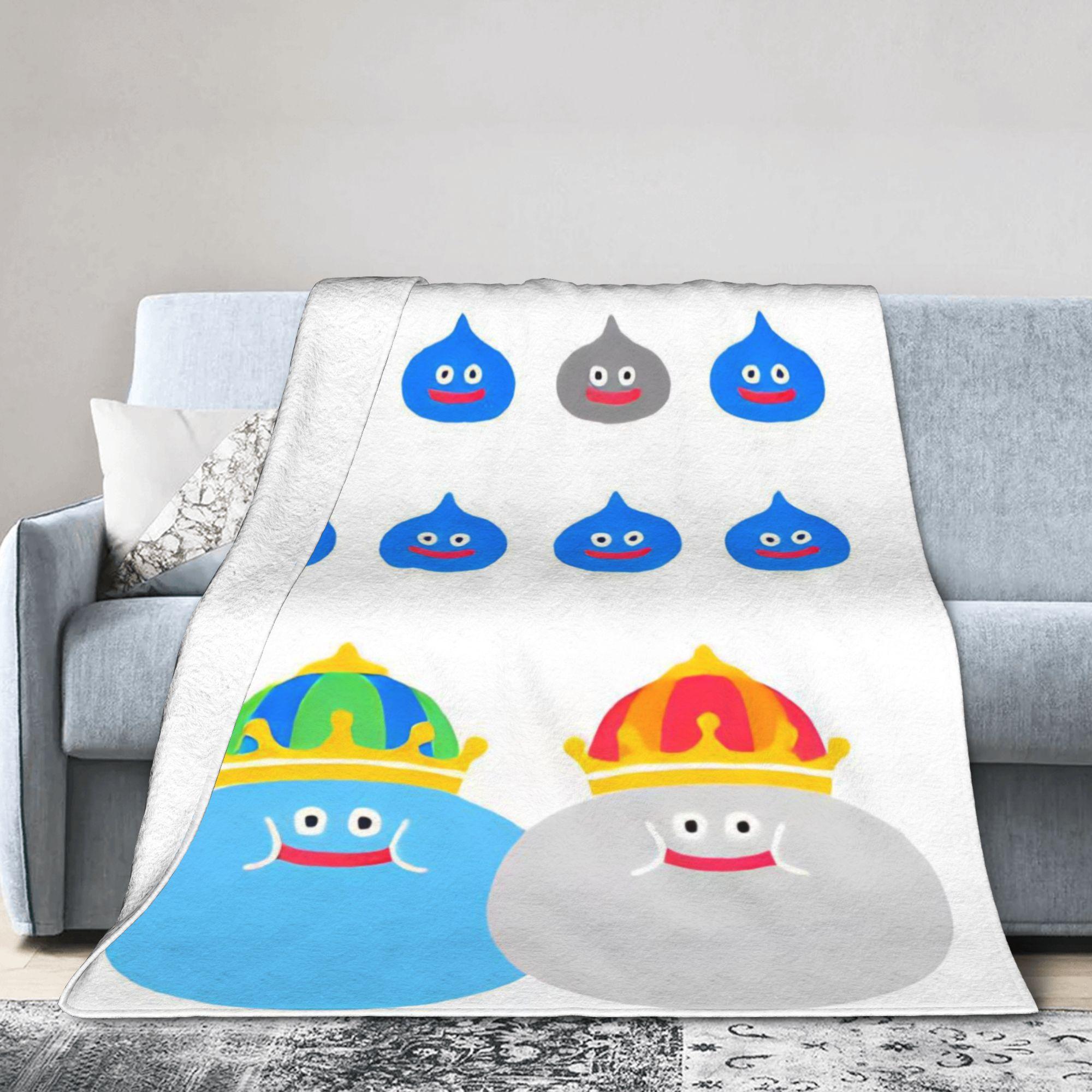 

D-Dragon Quest Slimes Blanket Warm Soft Novelty Plush Throw Blanket For Students Couch Bed Flannel Bedspread Bed Cover 75cmx90cm