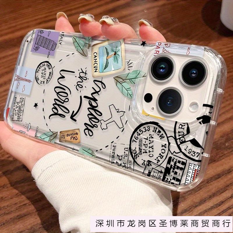 Travel English Apple 13promax Mobile Phone Case iPhone16/15/14 Premium 16plus Airbag 11/12P