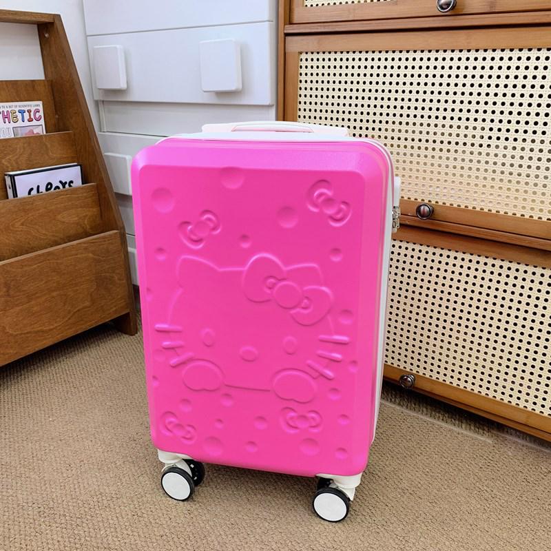 

20-дюймовый модный дорожный чемодан-тележка Kuromi & KT Cat с кодовым замком 16-inch розовый