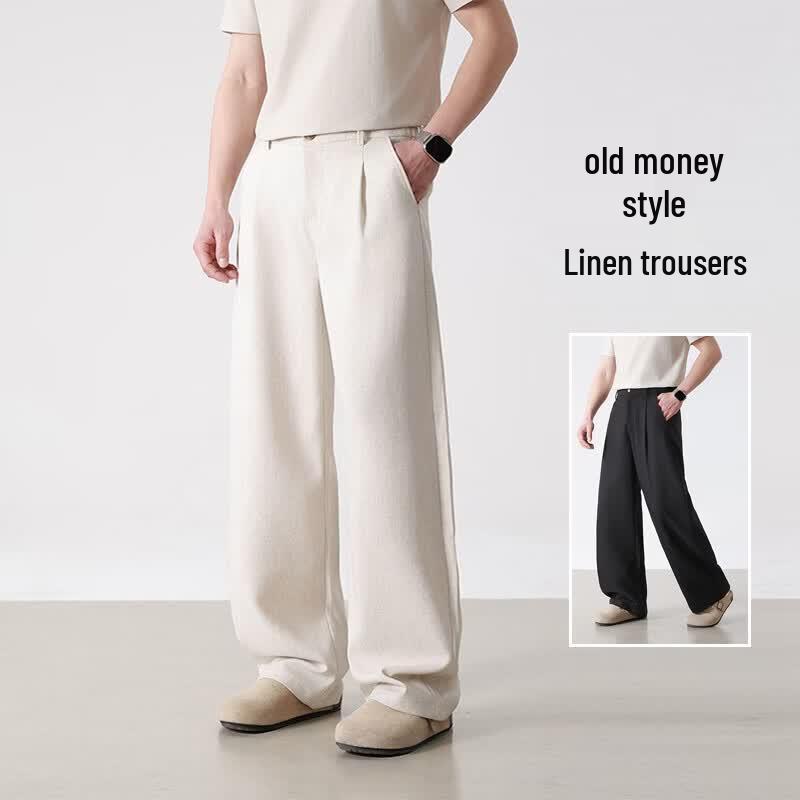 JEEP SPIRIT Men s Summer Loose Fit Wide-Leg Trousers M белый