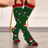 3 Pairs Christmas Pattern Athletic Wide Calf Compression Socks for Men and Women Running Flight Travel Nurses Pregnant