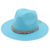New summer ethnic style Panama straw hat colorful bead accessories dance performance beach sunshade top hat
