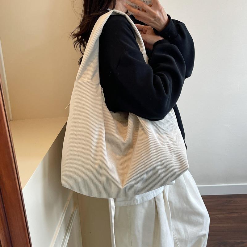 New Corduroy Women's Shoulder Bag, Simple and Convenient Travel, Large-capacity Shoulder Bag, Simple and Fashionable Bag