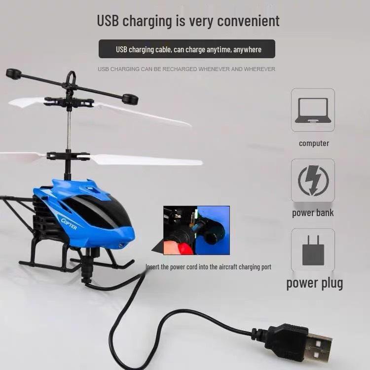 Induction Hand Gesture Helicopter: Child's Drop-Resistant, Hovering, Smart-Sensing Flying Toy.