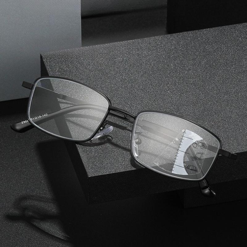 Occhiali Progressivi Multifocali Anti-Luce Blu per Presbiopia con Montatura Quadrata Unisex Classici Lenti ad Alta Definizione per Lettura