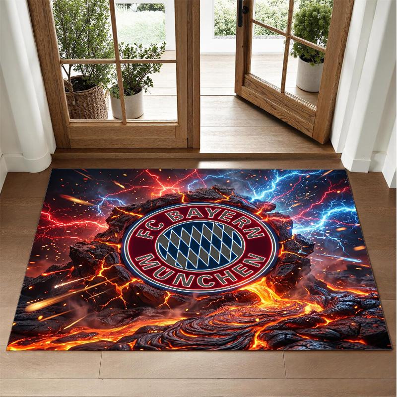 Bayern Munich Design Crystal Velvet Rug Soft Decorative Mat for Bedroom Entrance